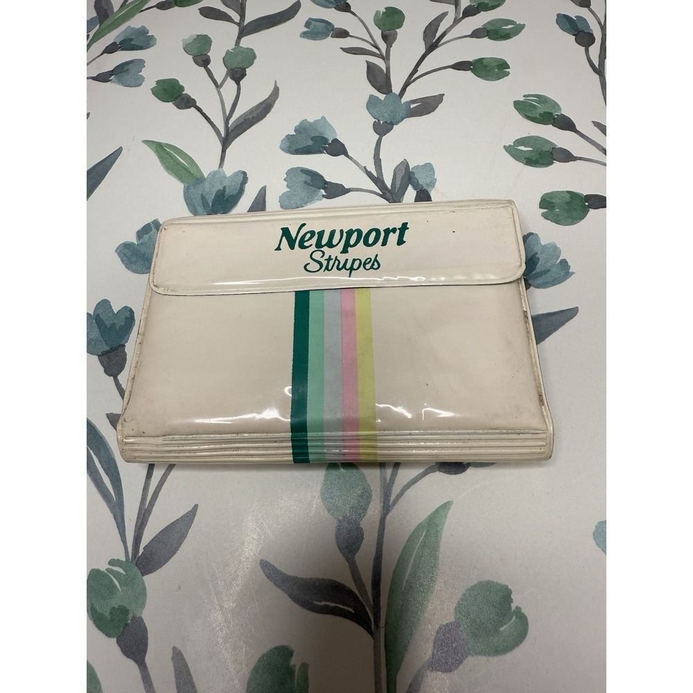 Vintage Newport Stripes Pocket Address Book Organizer w Pen 1989‎ 3x4"